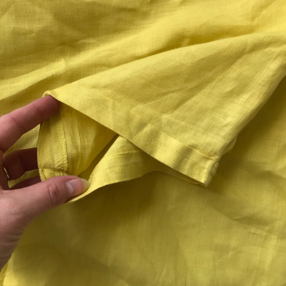 Eileen Fisher Banana Yellow Linen Top - Picture 2 of 5